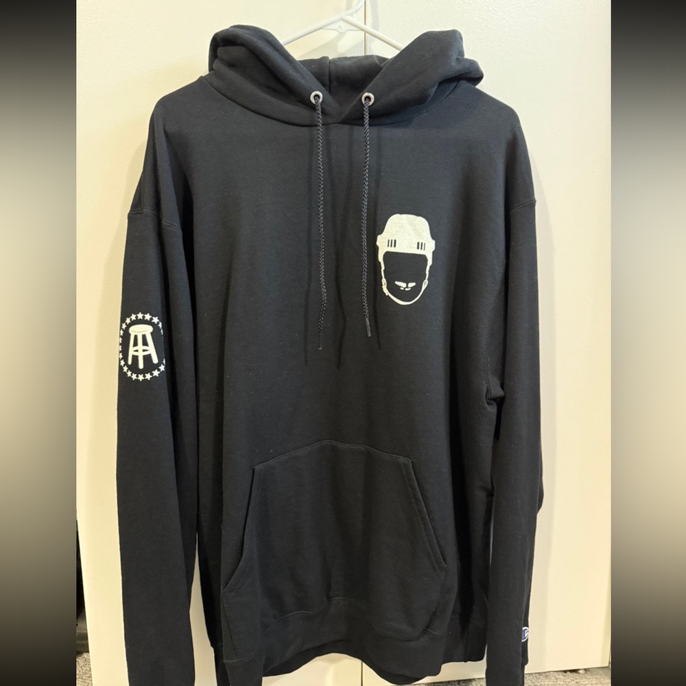 Champion Black Hoodie with White Graphics